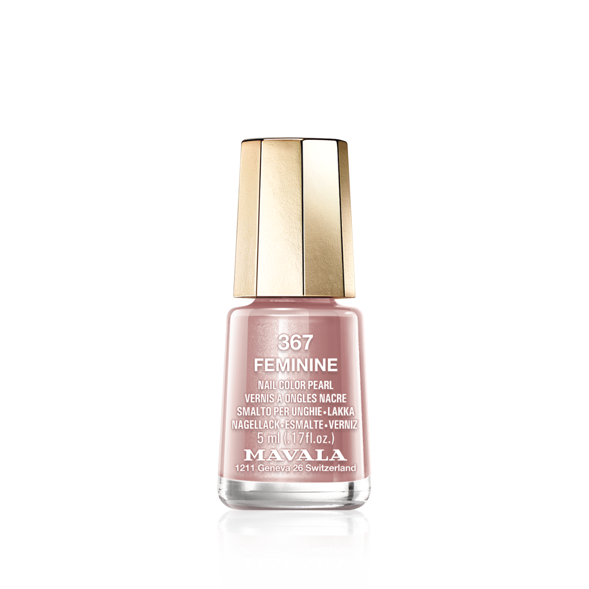 Mavala Nail Polish 5ml - Feminine, small glass nail polish bottle with black cap