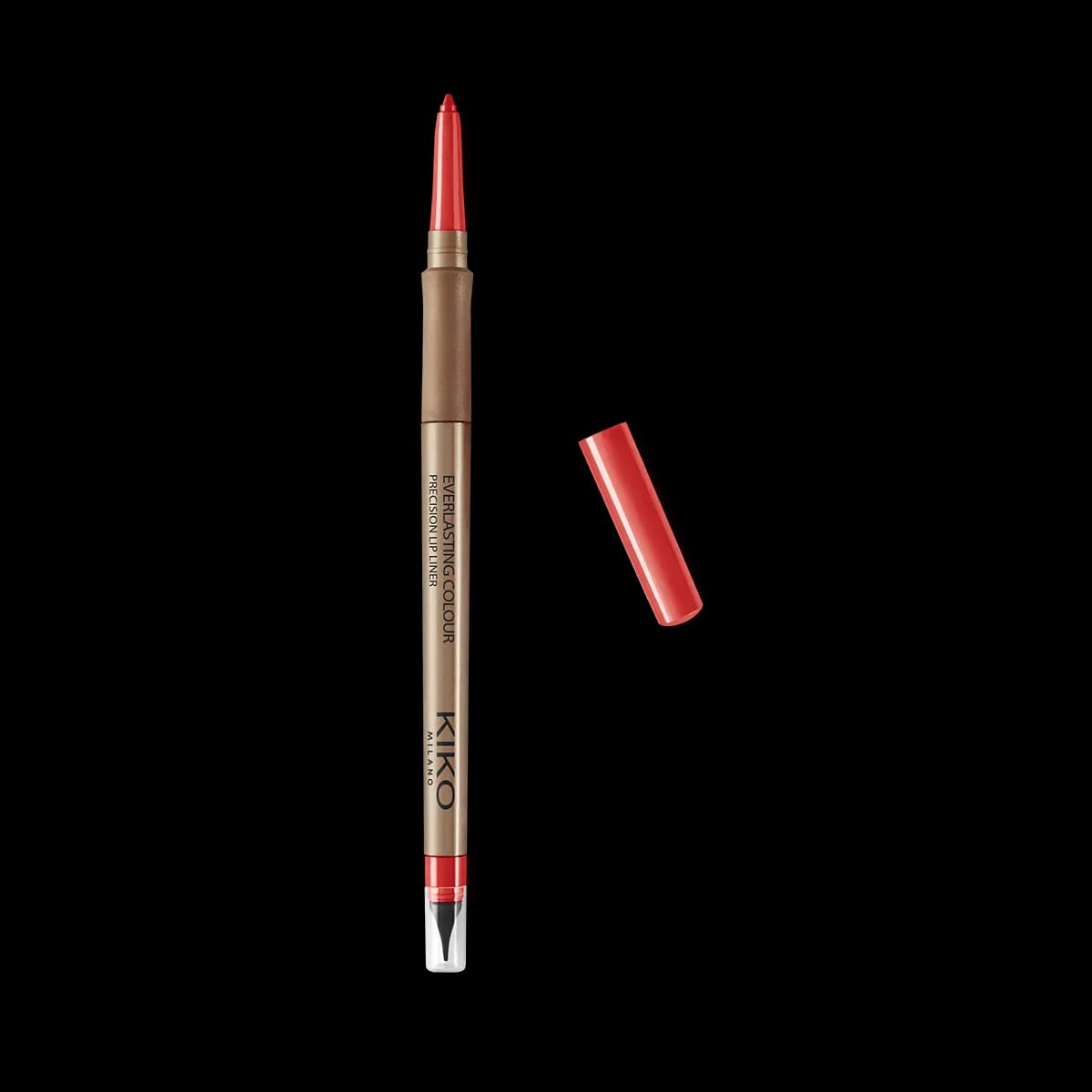 KIKO Milano Everlasting Colour Precision Lip Liner – 07 Tulip Red, retractable slim pencil ideal for defining lips with long-lasting bold red color