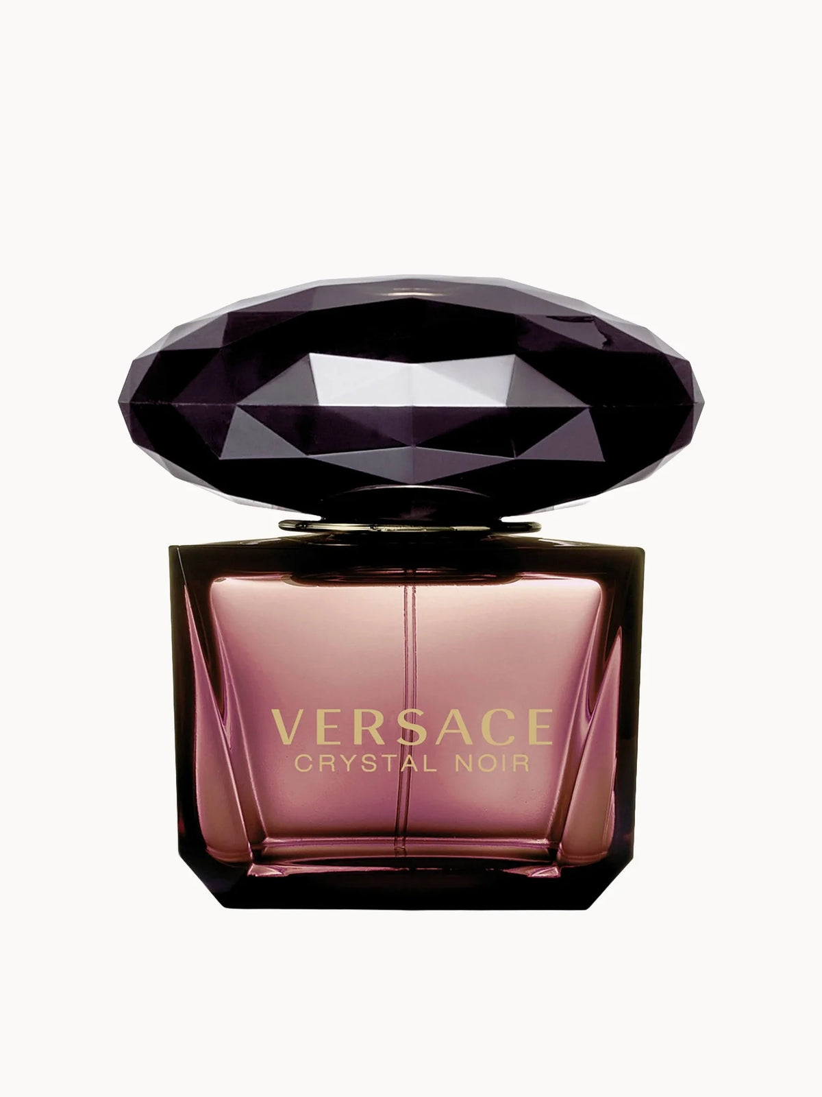 Versace Crystal Noir Eau de Parfum Spray 90ml, black glass bottle with black Medusa-emblem cap and silver Versace lettering