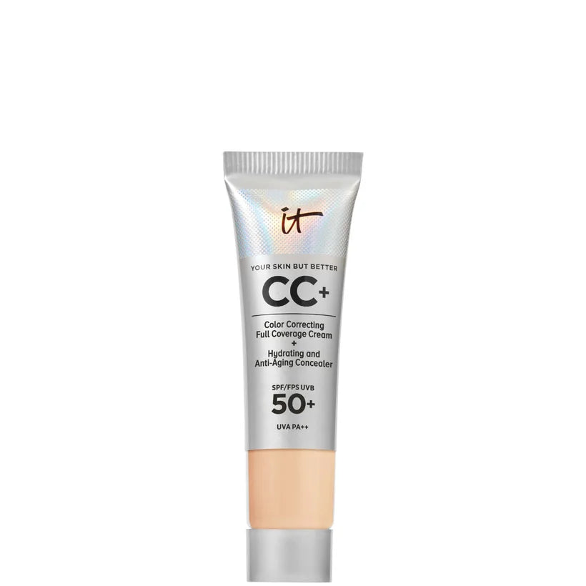 IT Cosmetics Your Skin But Better CC+ Cream with SPF50 Light Medium silver squeeze tube with black pump