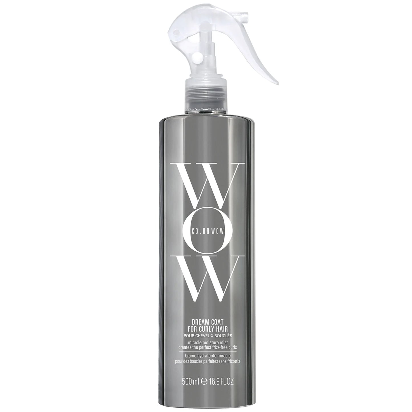Curl-enhancing hair spray bottle formulated to define curls, reduce frizz and add shine with humidity resistance