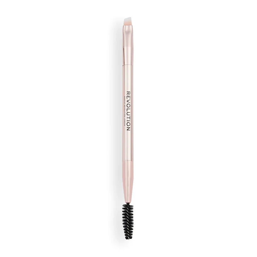 Makeup Revolution Create Define & Fill Brow Brush R1 angled brow brush with spoolie and black handle