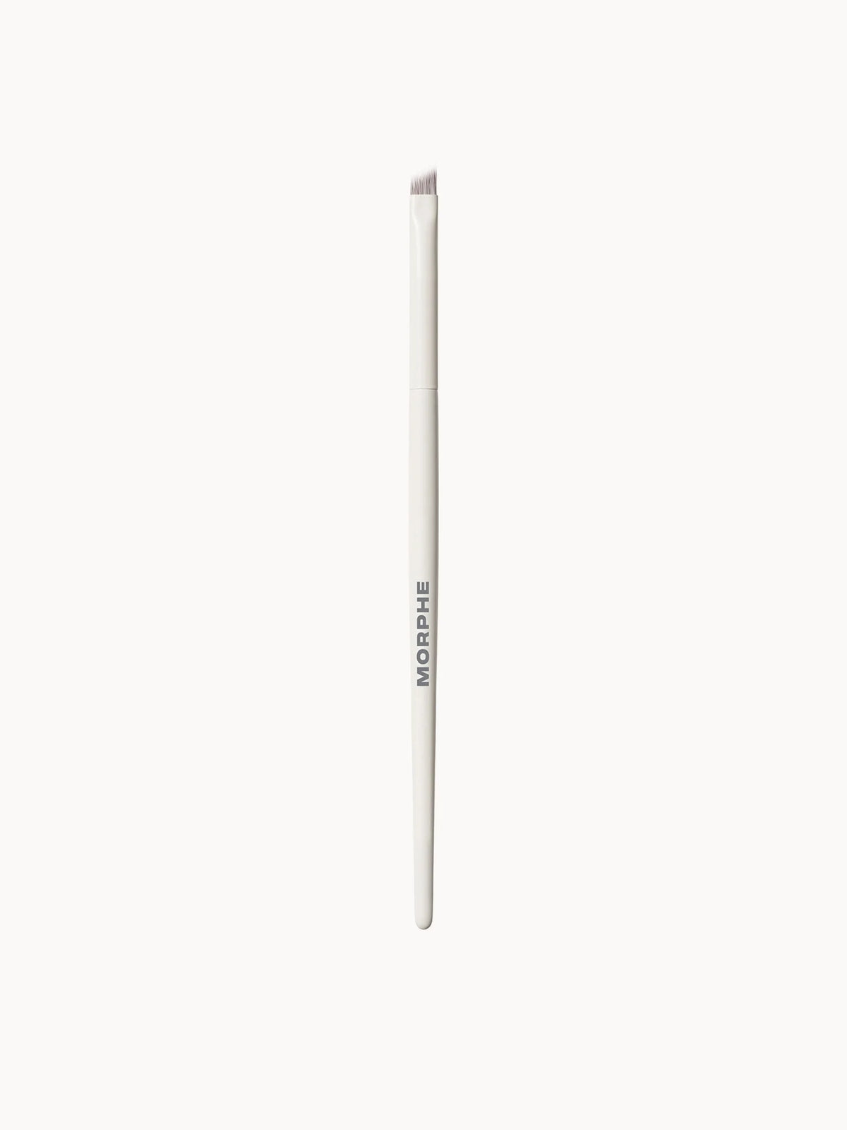 Morphe m363 Angled Eyeliner Brush, slim white-handled brush with soft grey angled bristles