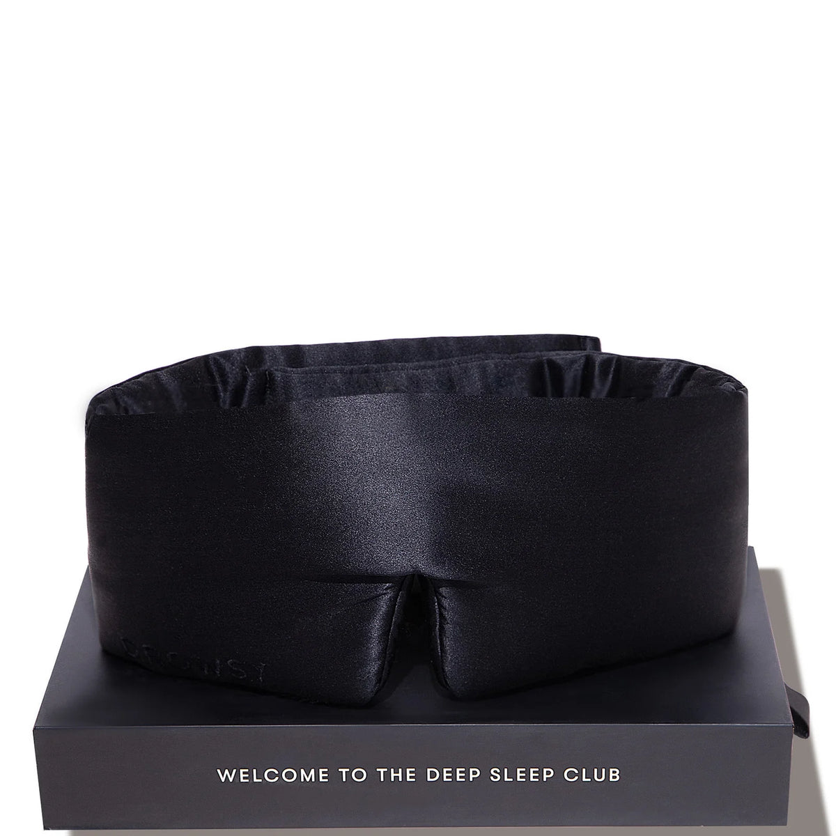 Drowsy Black Jade Sleep Mask, black mulberry silk padded sleep mask with adjustable strap