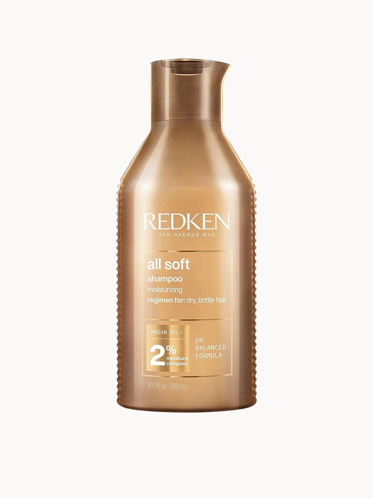 Redken All Soft Shampoo 300ml, white bottle with green cap