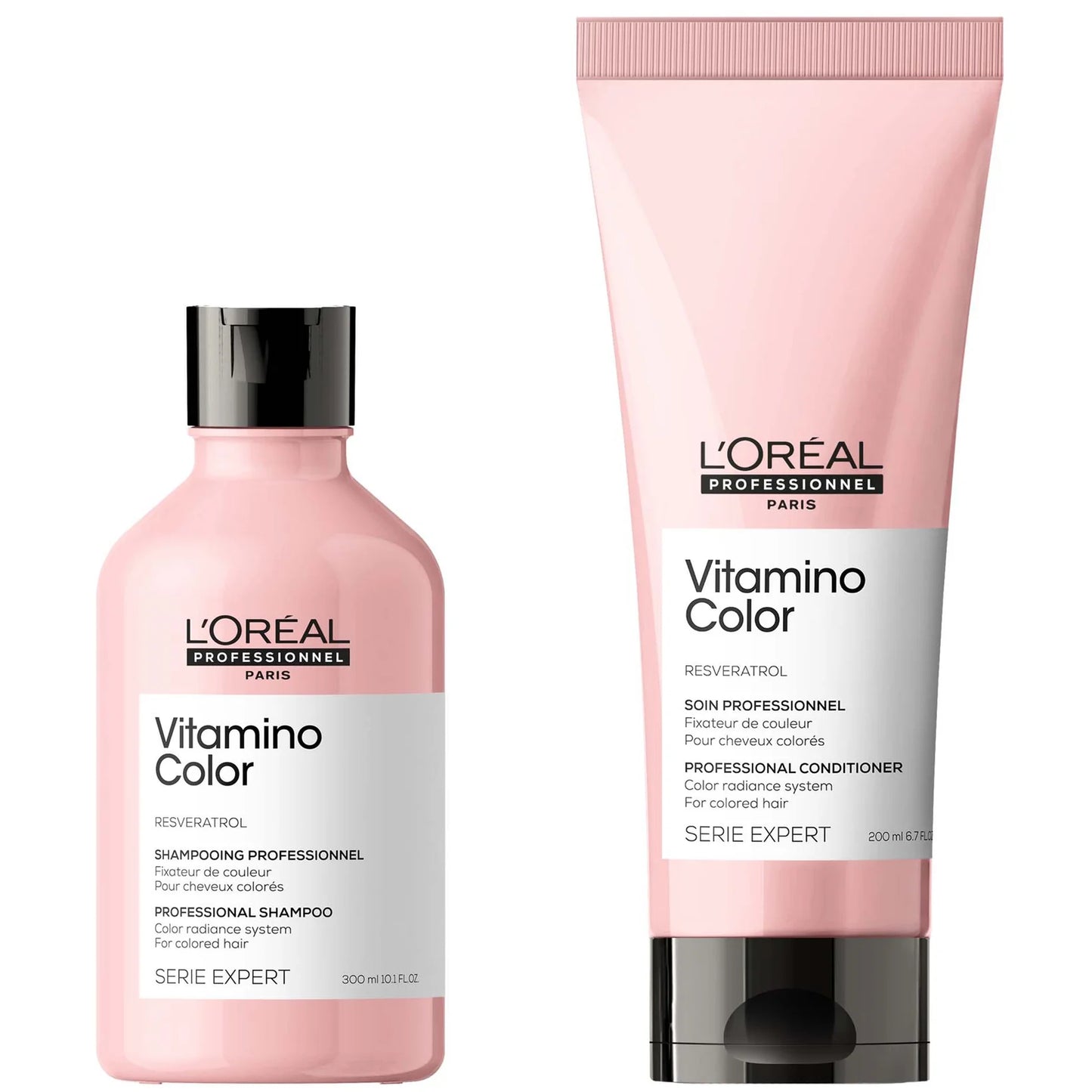 L’Oréal Professionnel Serie Expert Vitamino Color Shampoo and Conditioner Duo bottles