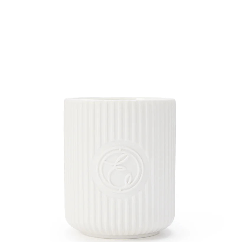 ESPA Soothing Scented Candle 240g frosted glass candle with lid and ESPA branding