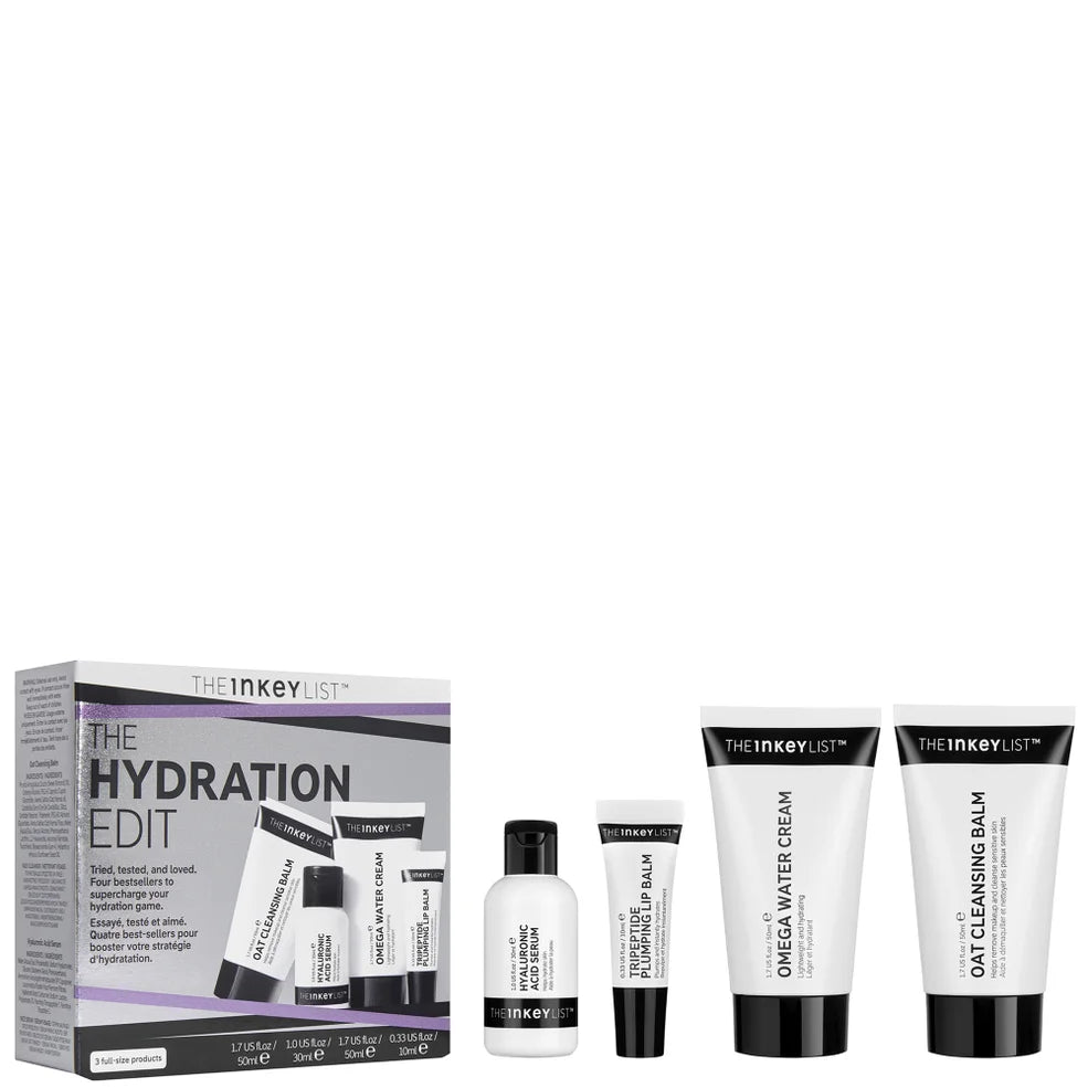 The INKEY List skincare set focused on deep hydration and moisture