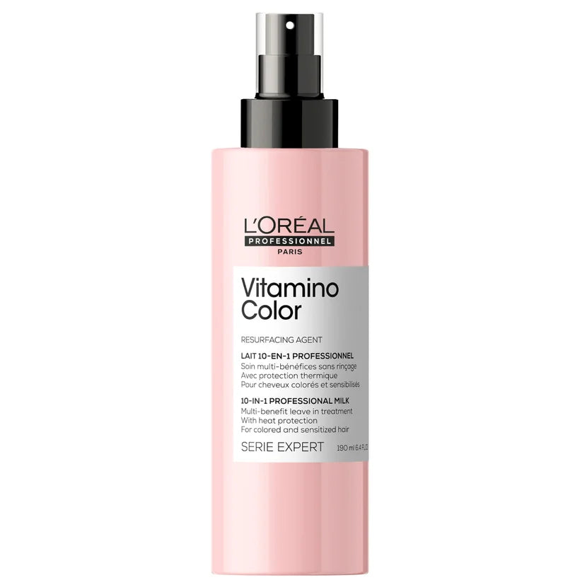 L'Oréal Professionnel Serie Expert Vitamino Color 10 in 1 Multi-Purpose Spray 190ml pink spray bottle with nozzle