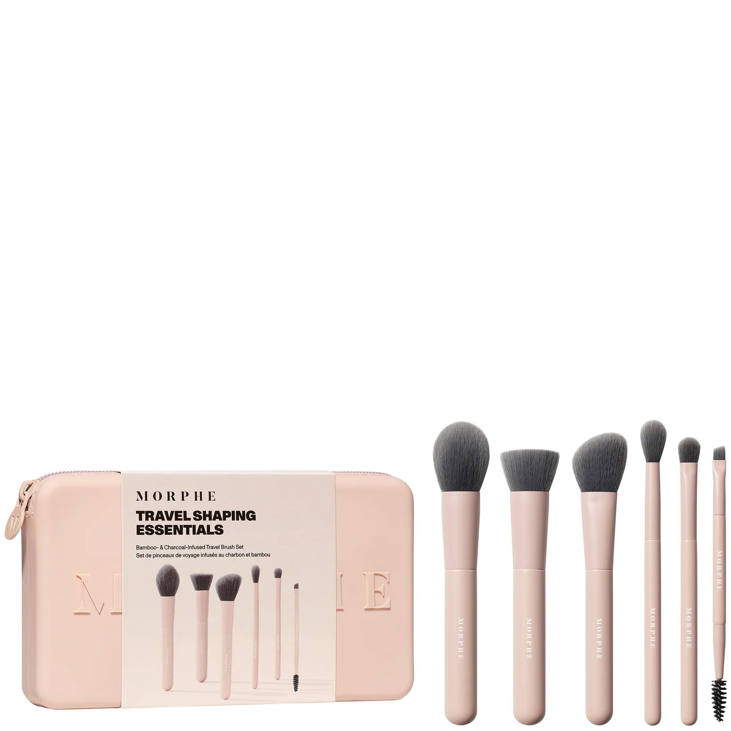 Morphe Shaping Essentials Travel Brush Set, six brushes with silicone pouch