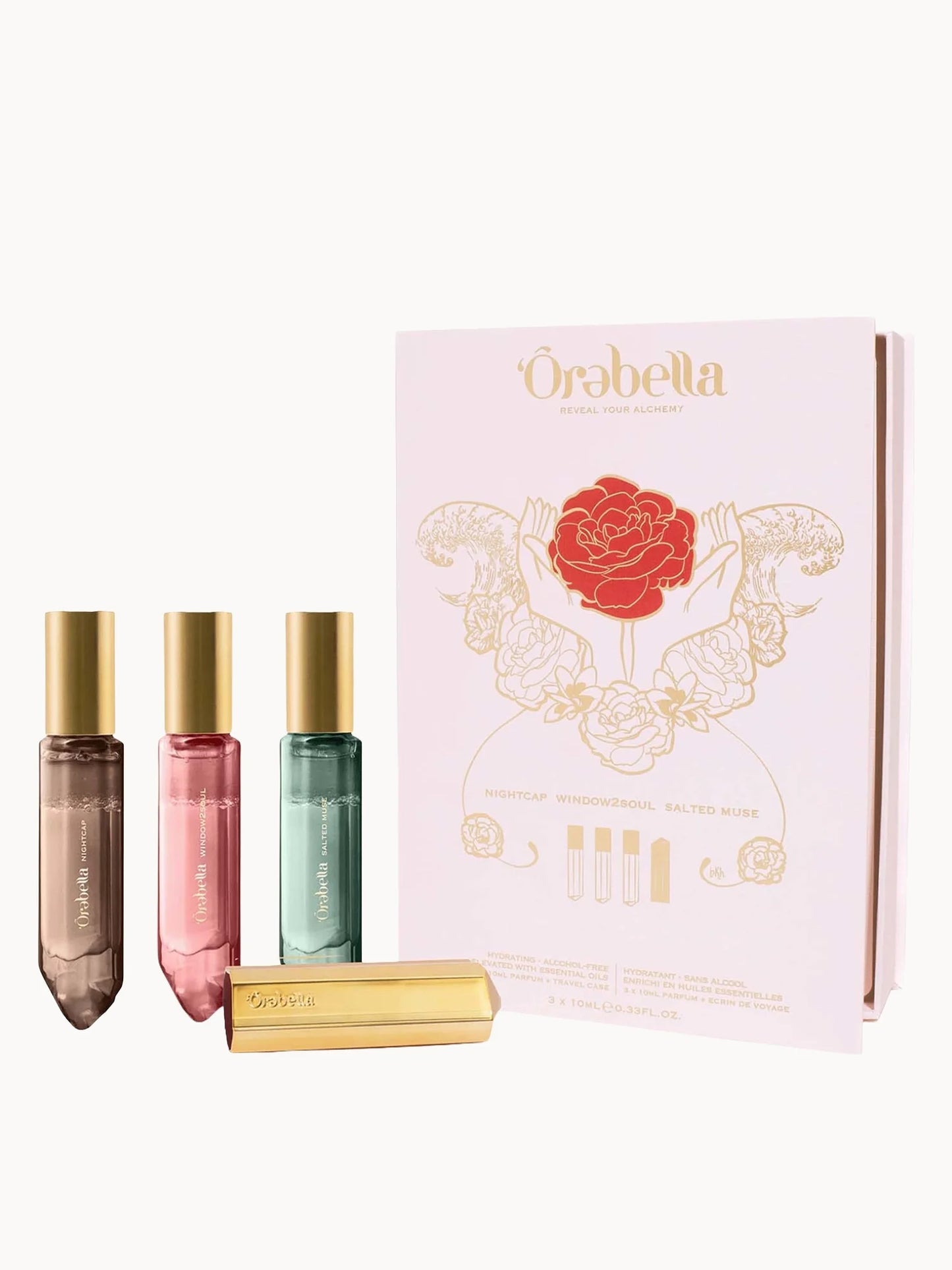Orebella Exclusive Trio travel set, three mini fragrance bottles