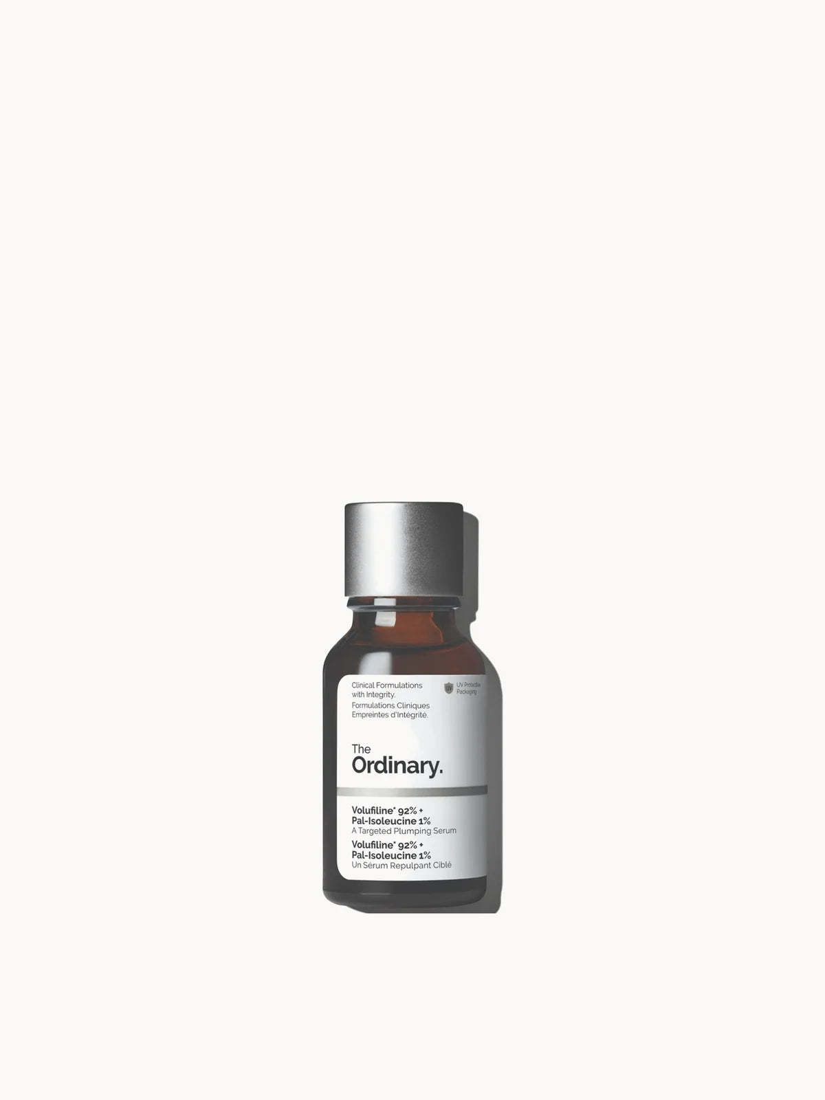 The Ordinary Volufiline 92% + Pal-Isoleucine 1% Plumping Serum 15ml, small serum bottle with branded label