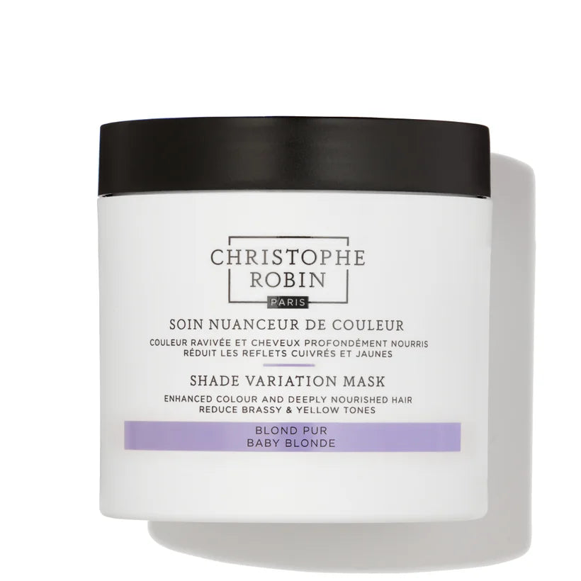 Christophe Robin Shade Variation Mask Baby Blonde 250ml round jar with yellow tinted formula and black lid