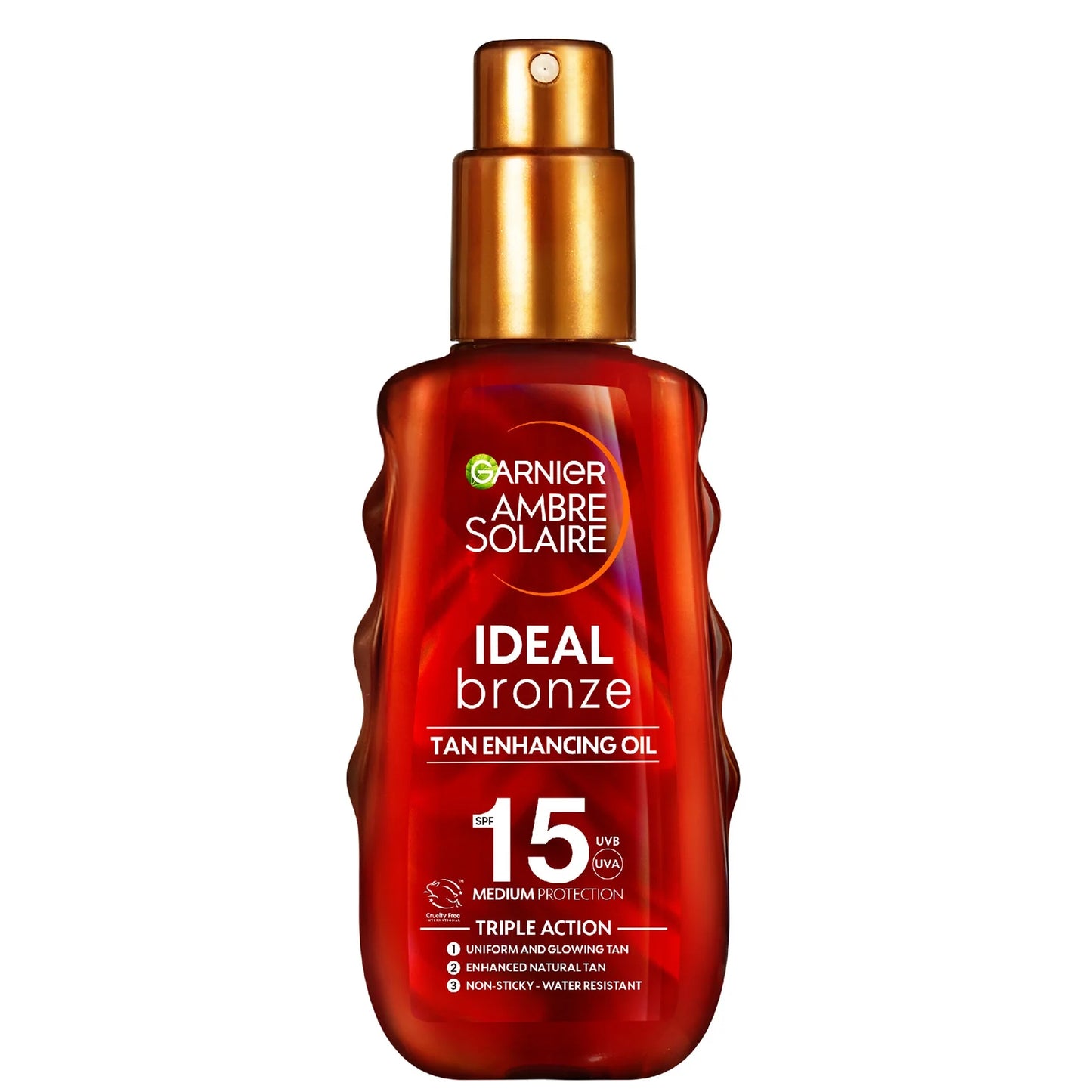 Garnier Ambre Solaire Ideal Bronze Protective Oil SPF15 150ml spray bottle