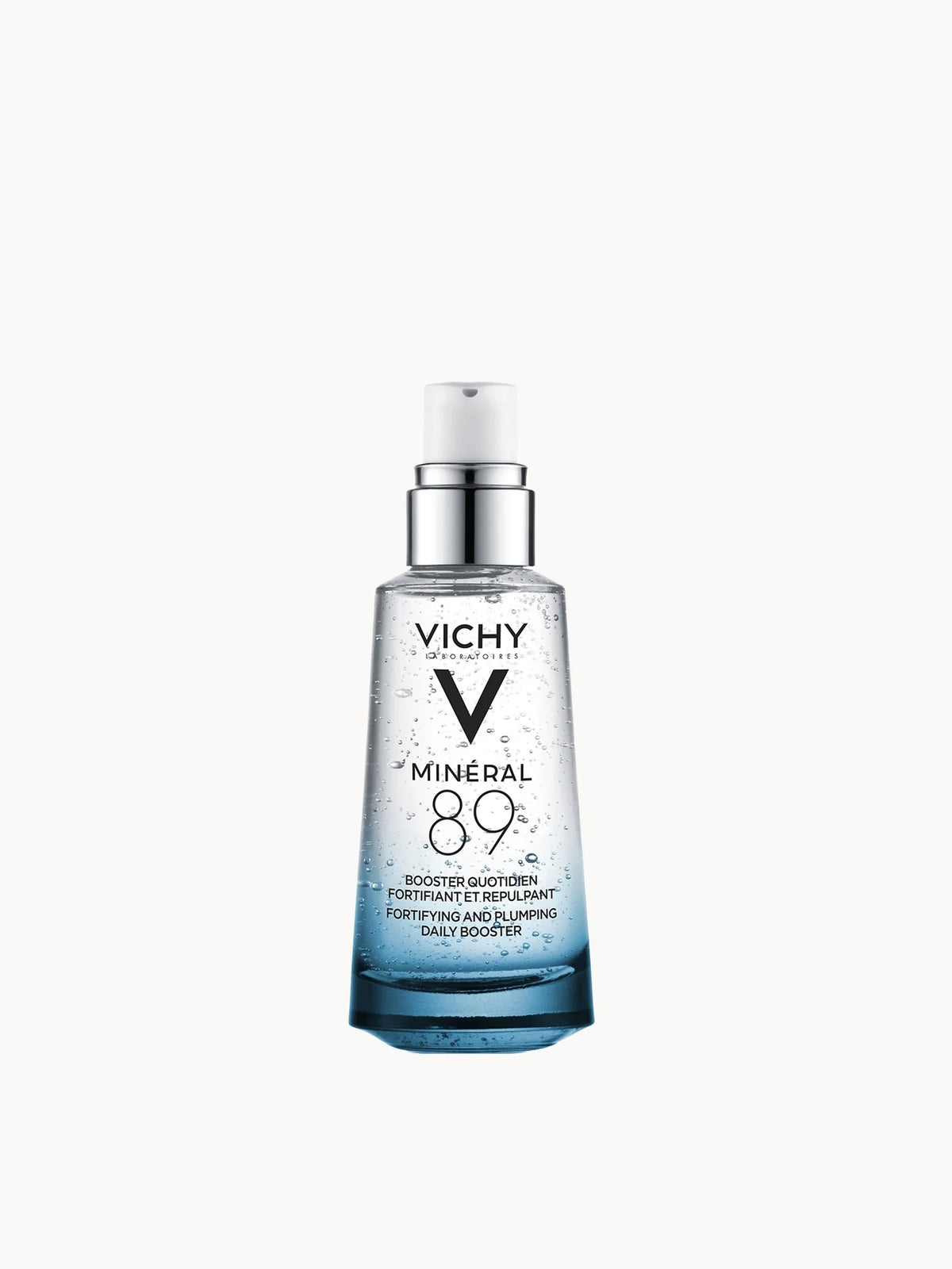 Vichy Mineral 89 Hyaluronic Acid Booster Serum 50ml, blue glass bottle with dropper