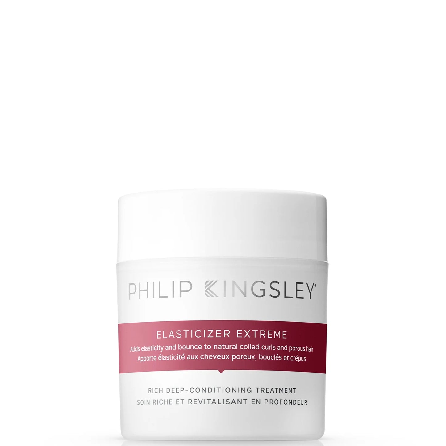 Philip Kingsley Elasticizer Extreme Deep-Conditioning Treatment 150ml in white tube with purple text and flip-top cap