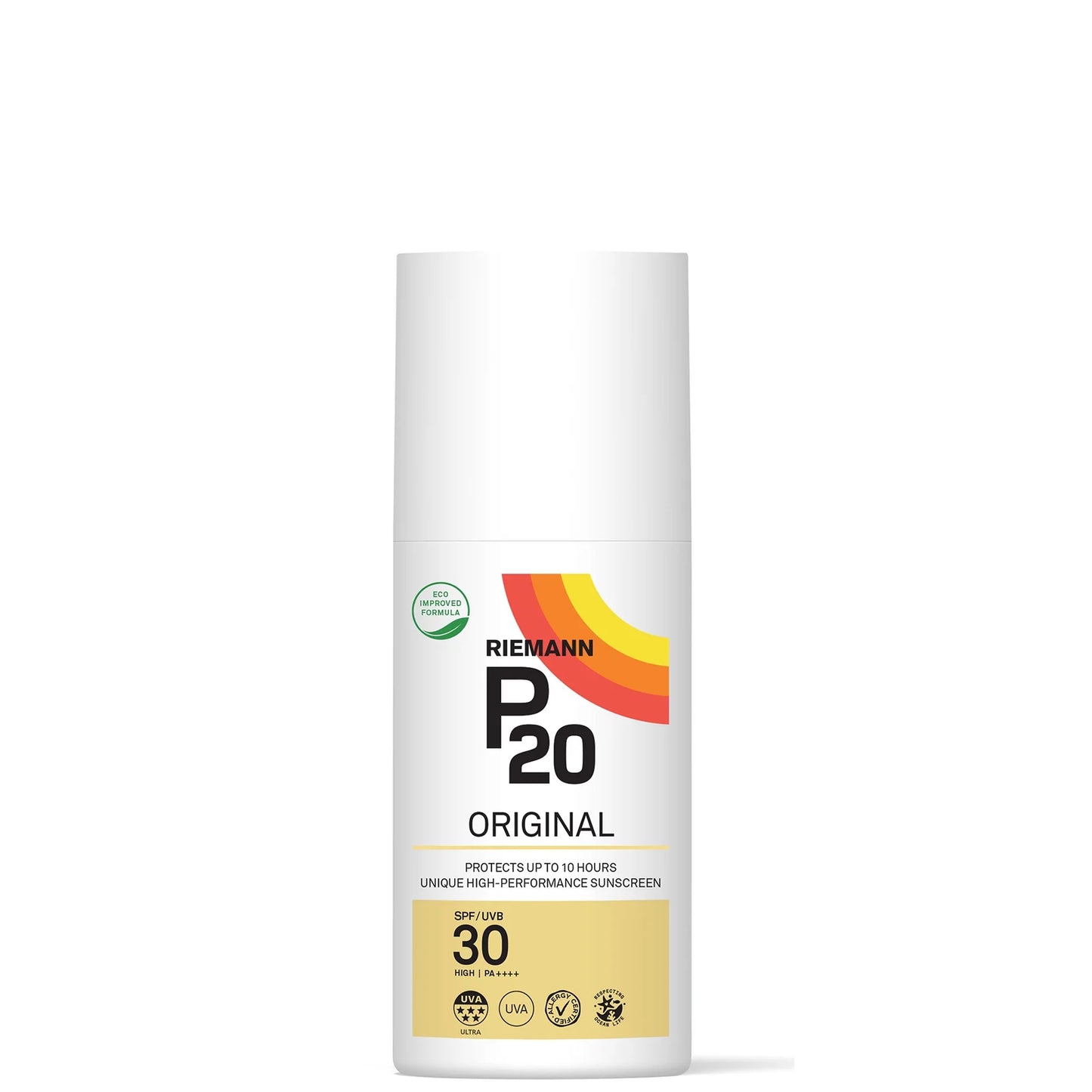 Riemann P20 Original SPF30 Spray 200ml – long-wear face & body sunscreen, fast-absorbing, no white cast.