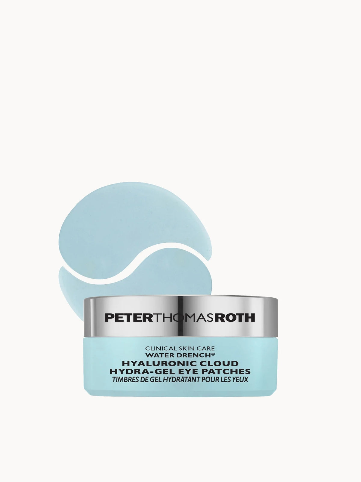 Peter Thomas Roth Water Drench Hydra-Gel Eye Patches, clear jar with 30 pairs of translucent gel patches