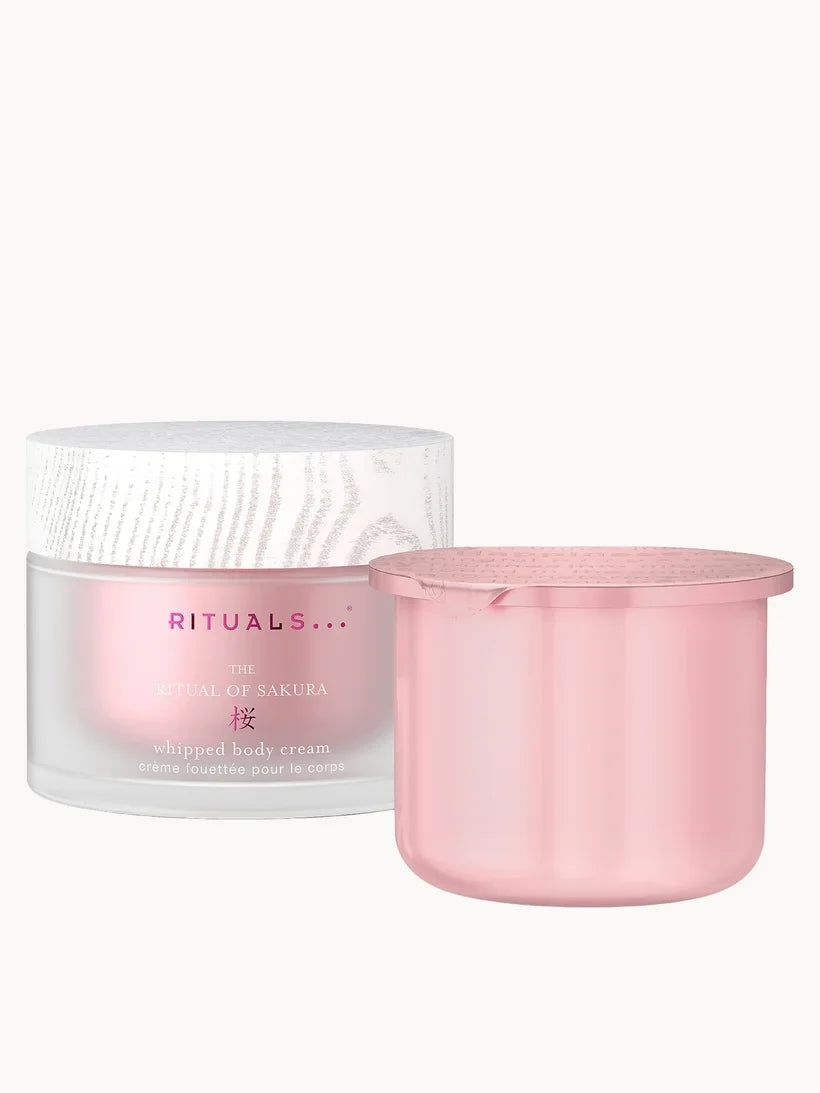 Rituals The Ritual of Sakura Cherry Blossom & Rice Milk Whipped Body Cream Refill 220ml, refill jar for the Rituals glass body cream jar