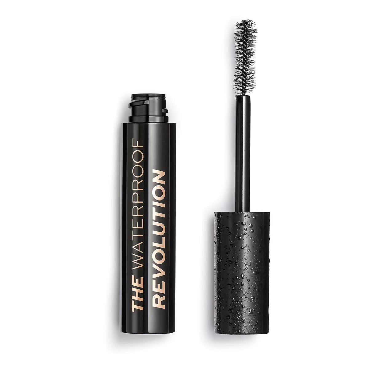 Revolution Beauty The Waterproof Mascara Revolution, black tube with hourglass-shaped wand