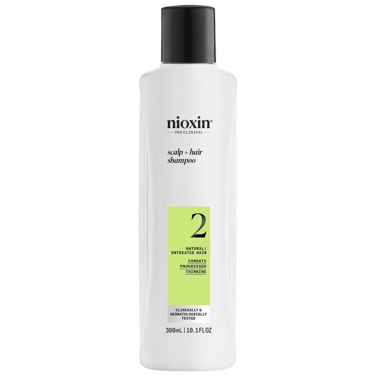 NIOXIN Scalp and Hair Thickening System 2 Shampoo 300ml, white bottle with grey pump and burgundy label