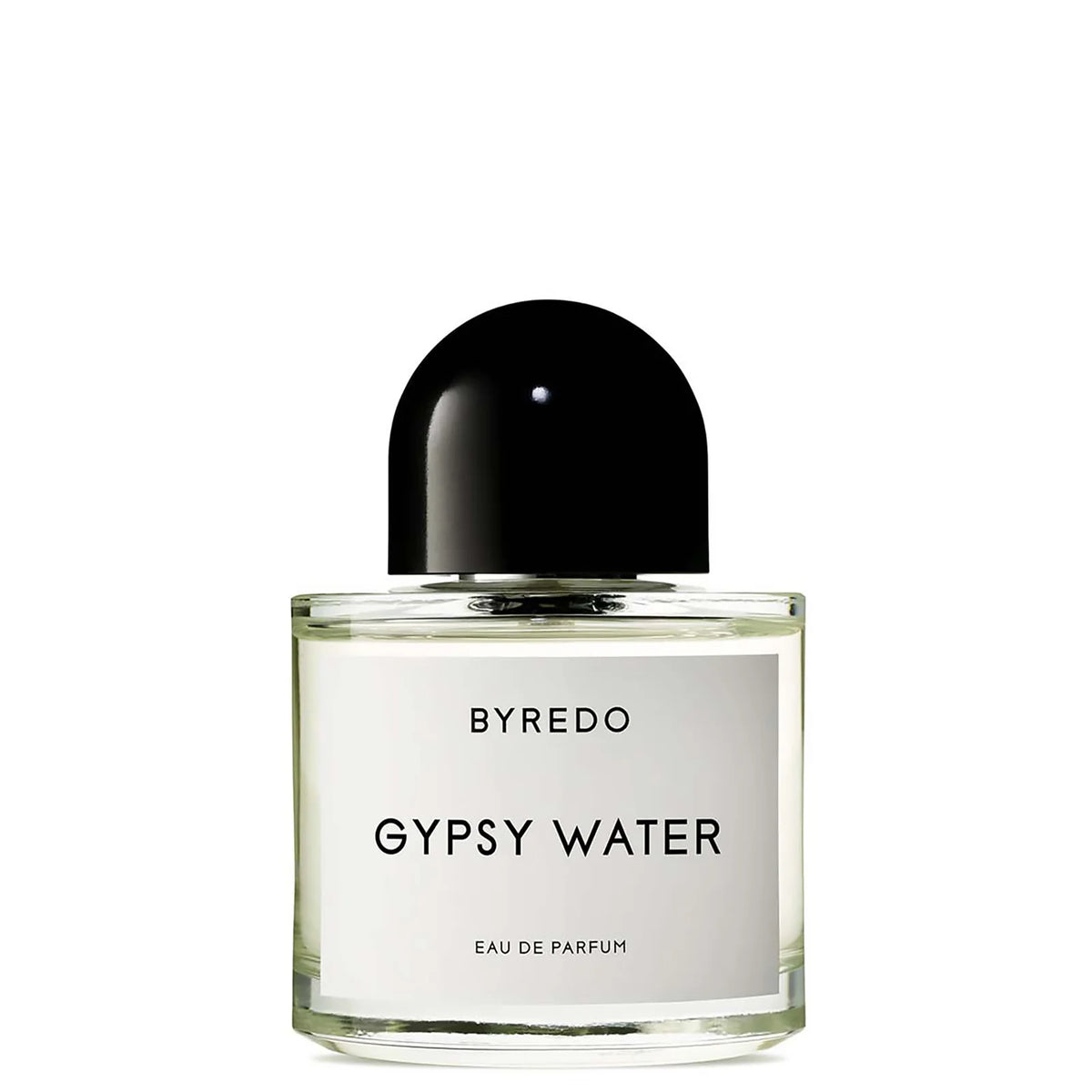 BYREDO Gypsy Water Eau de Parfum - 100ml, clear cylindrical glass bottle with black round cap and white label