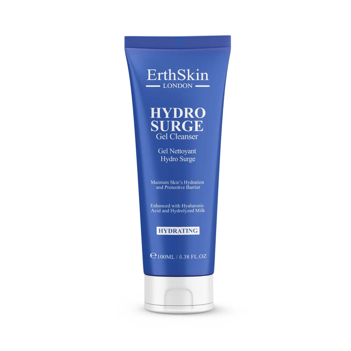 ERTH Skin London Hydro surge Cleanser 100ml, gel cleanser bottle with branded label