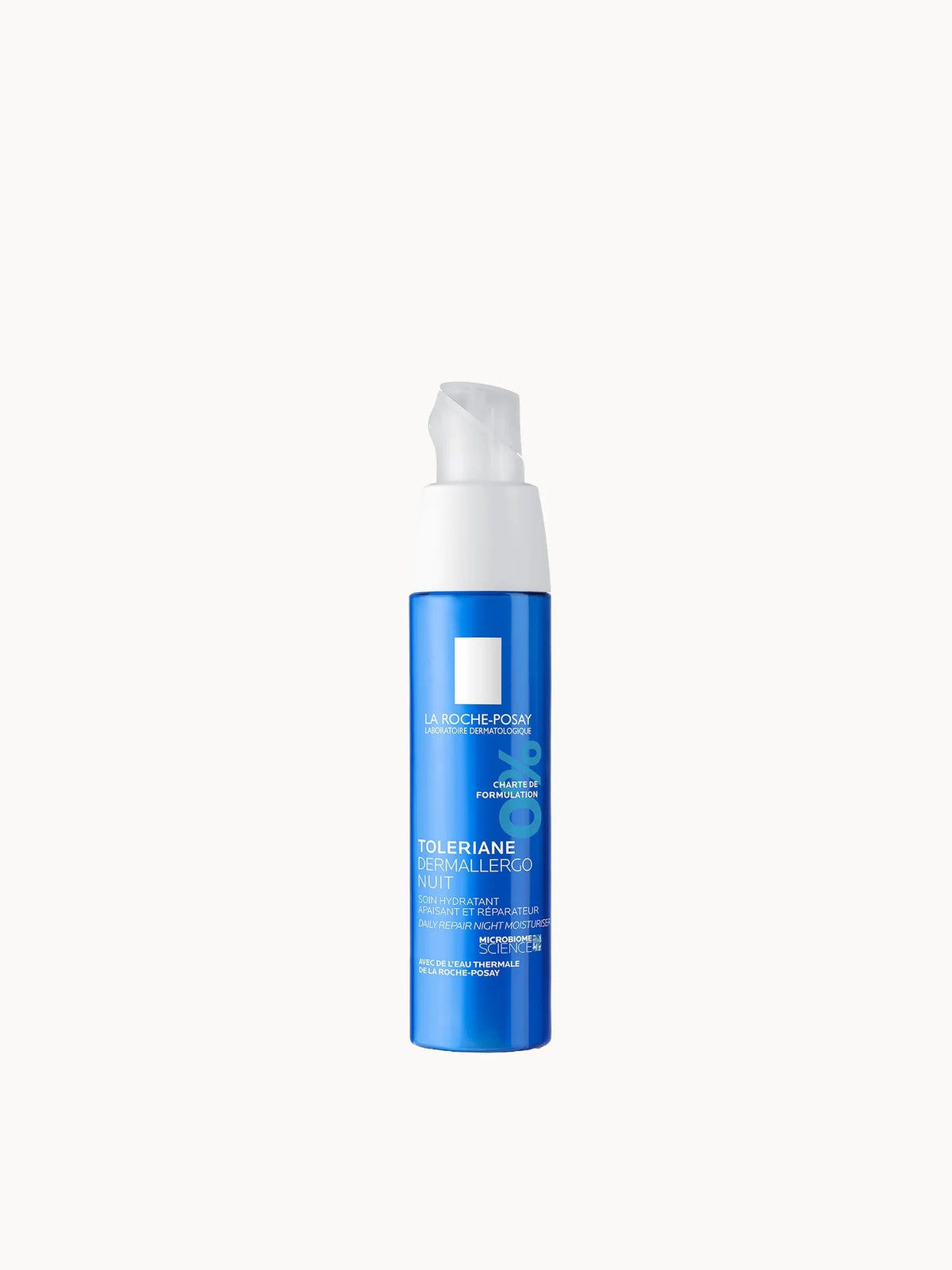 La Roche-Posay Toleriane Dermallergo Night Cream 40ml, white pump tube with blue text