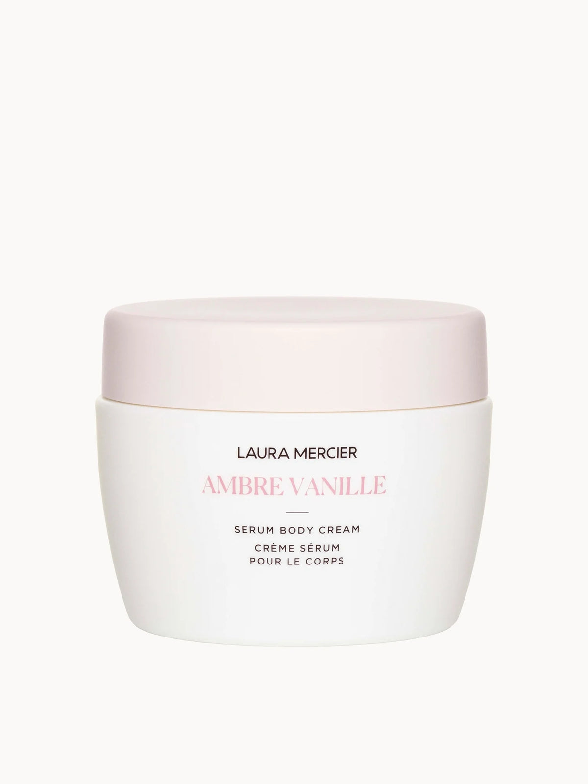 Laura Mercier Ambre Vanille Serum Body Cream 200ml, white pump bottle with gold cap and label