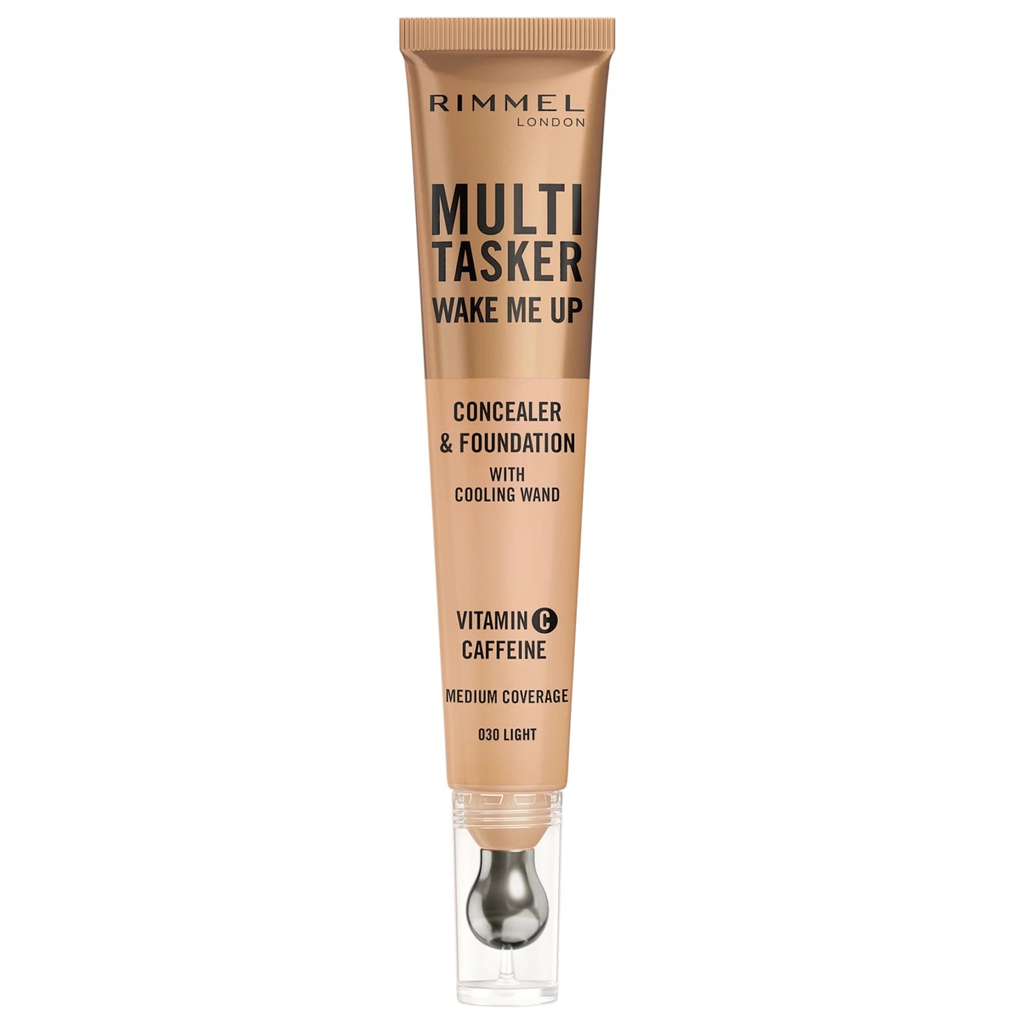 Rimmel London Multi-Tasker Wake Me Up Concealer 030 Light brightening liquid concealer providing natural coverage for light skin tones.