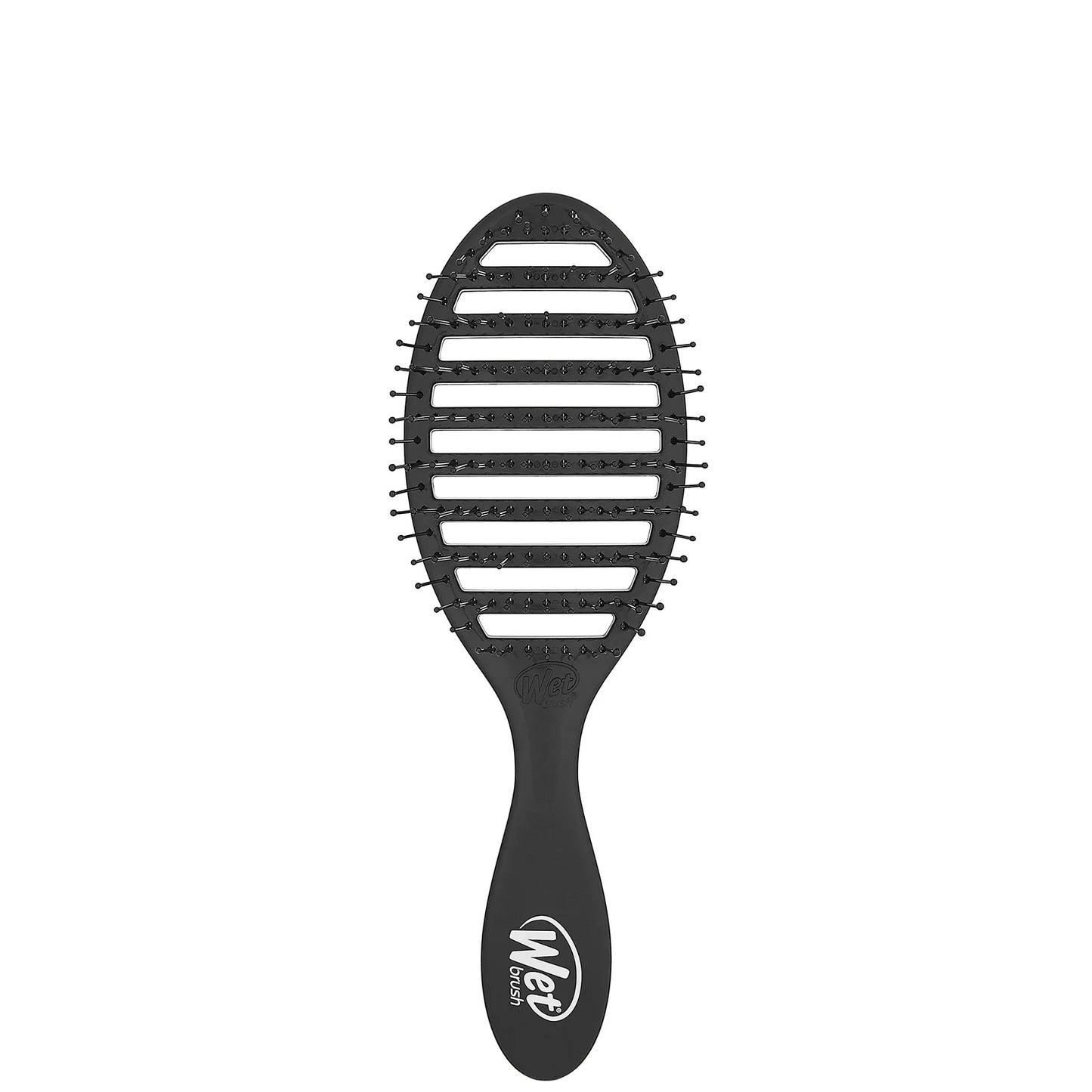 WetBrush Speed Dry Brush - black vented brush with open center design and curved handle for fast drying
