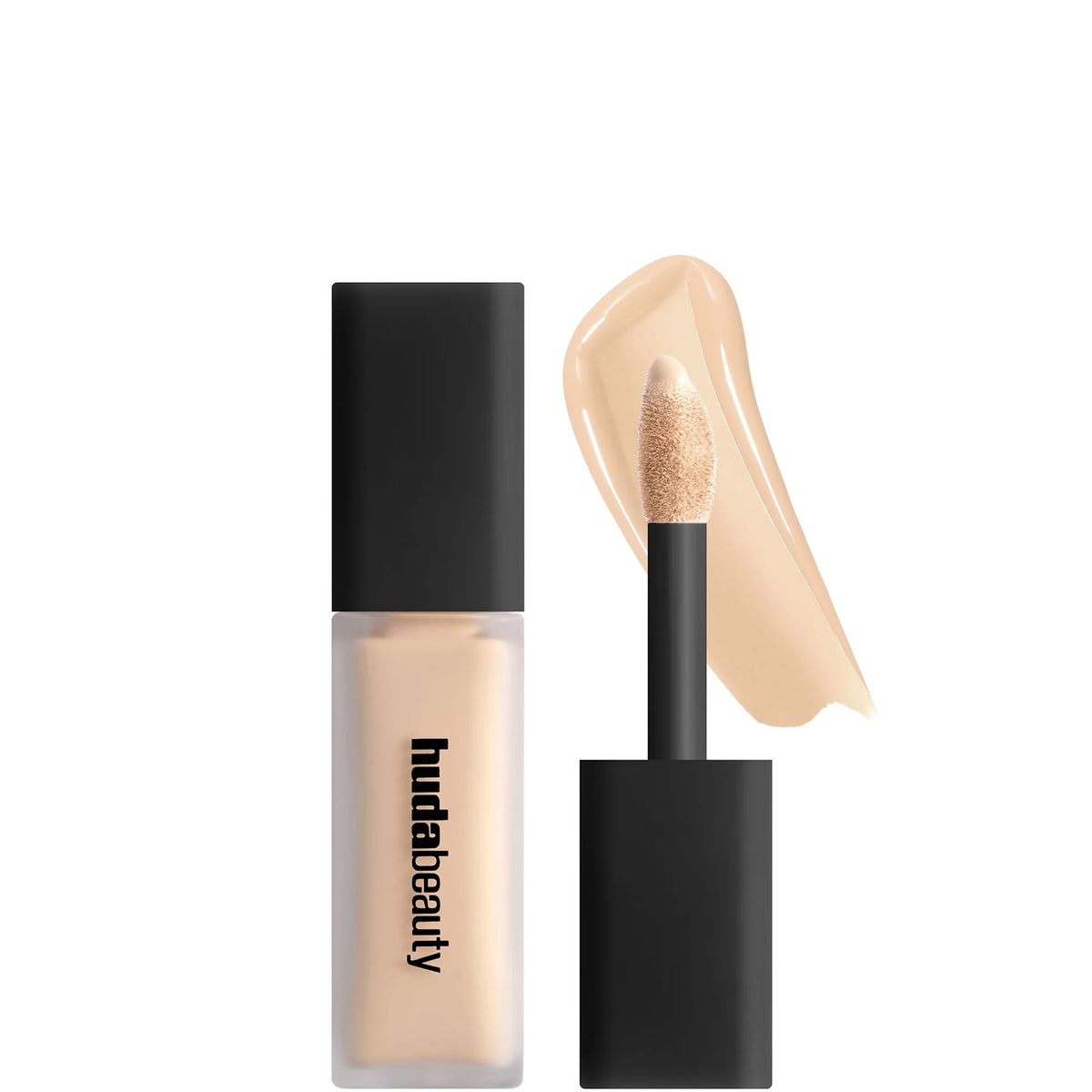 Huda Beauty #Fauxfilter Luminous Matte Liquid Concealer 9ml - 2.1 Meringue, slim liquid tube with doe-foot applicator