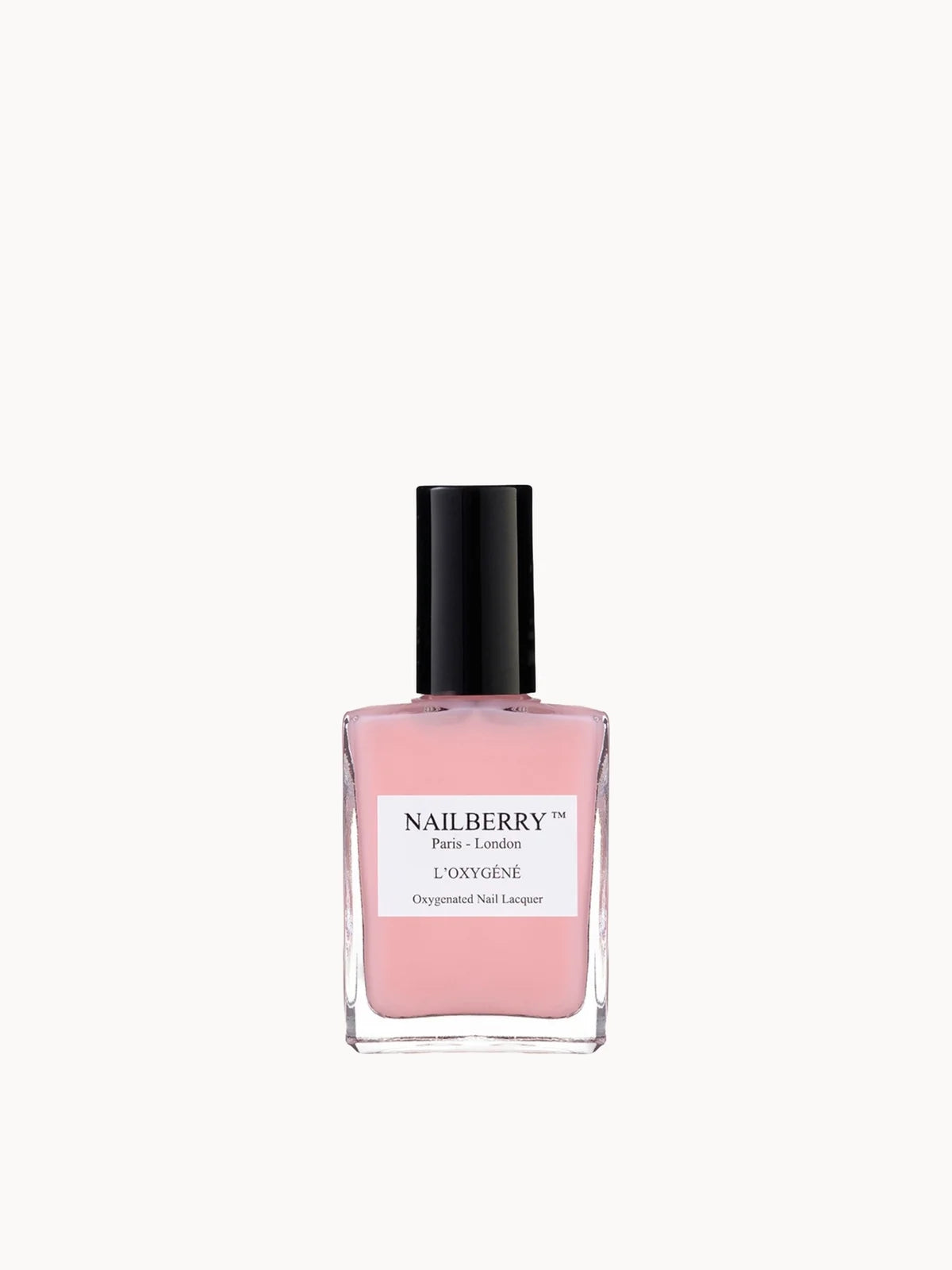 Nailberry L'Oxygene Nail Lacquer - Elegance, glass nail lacquer bottle with black cap