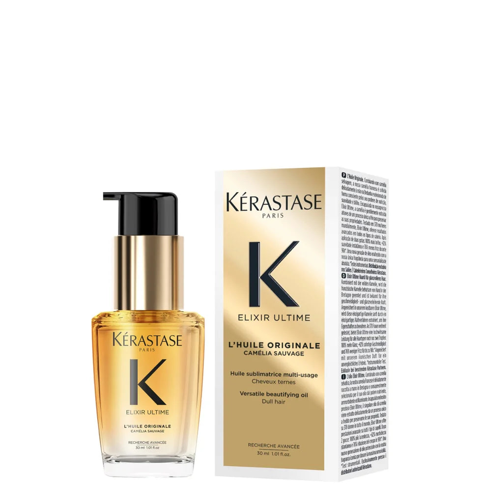 Kérastase Elixir Ultime L'Huile Originale hair oil bottle, 30ml nourishing treatment