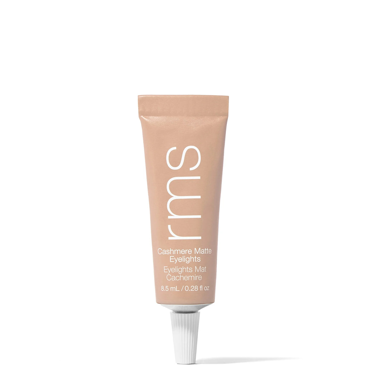 RMS Beauty Cashmere Matte Eyelights 8.5ml - Tundra Taupe, slim recycled aluminium artist's tube with needle-nose tip