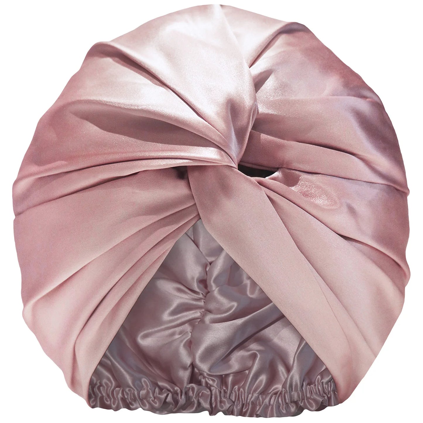 Slip Pure Silk Turban – luxurious soft pink silk turban with elasticated band, designed to protect hair from friction and reduce frizz while sleeping