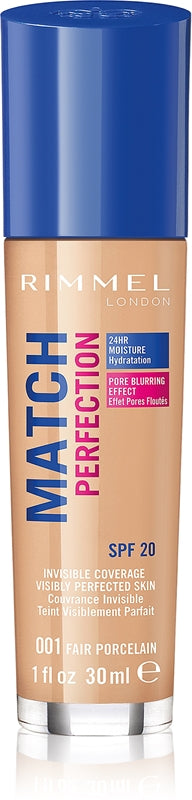 Rimmel London SPF 20 Match Perfection Foundation - Fair Porcelain - Unboxed