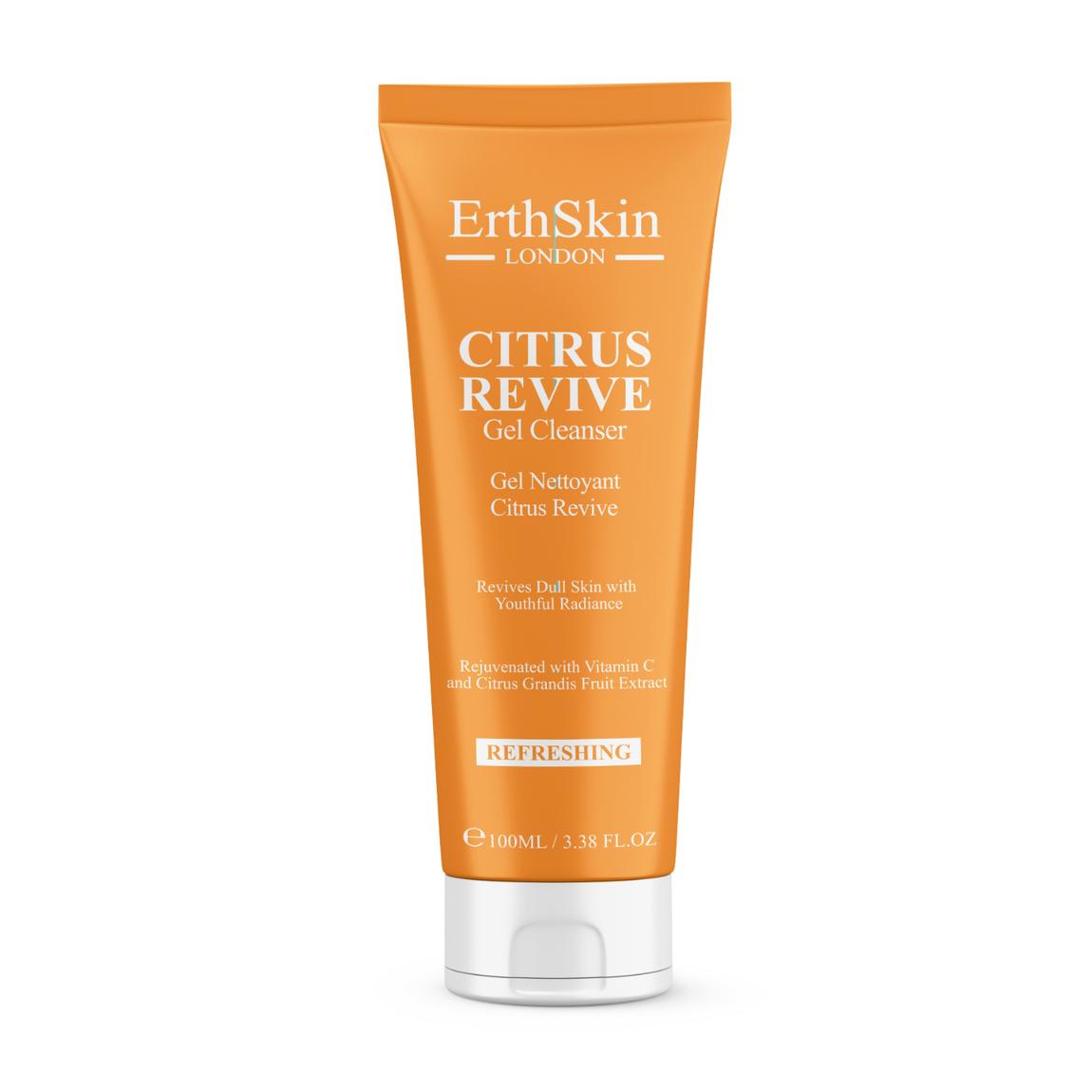 ErthSkin London Citrus Revive Gel Cleanser 100ml, 100ml gel cleanser bottle