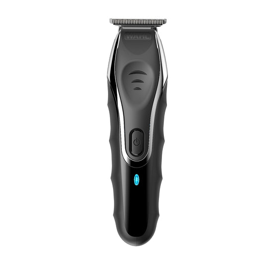 Wahl Aqua Blade Multigroomer in silver and blue cordless design with adjustable trimmer head