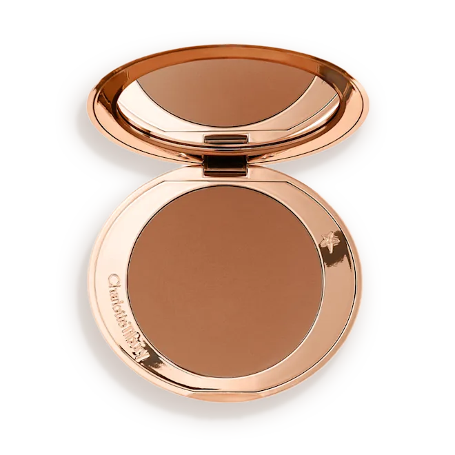 Charlotte Tilbury Airbrush Bronzer 16g Tan, compact with mirror and gold detailing