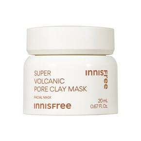 INNISFREE Super Volcanic Pore Clay Mask 20ml – Jeju volcanic clusters with salicylic and lactic acids for oil control, pore refining and smoothing.