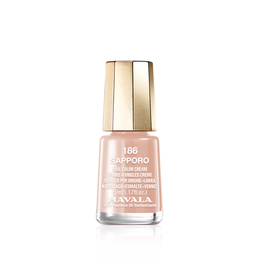 Mavala Nail Polish 5ml - Sapporo, small glass nail polish bottle with black cap