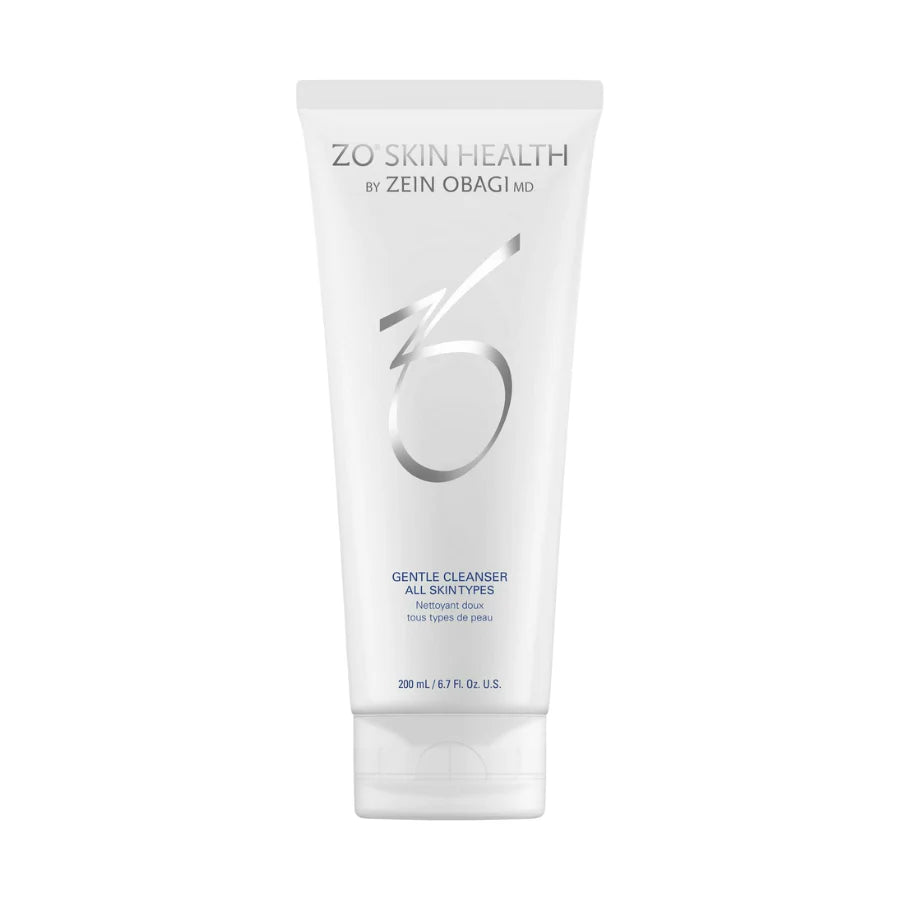 ZO Skin Health Gentle Cleanser 200ml, white squeeze bottle with dark ZO Skin Health lettering