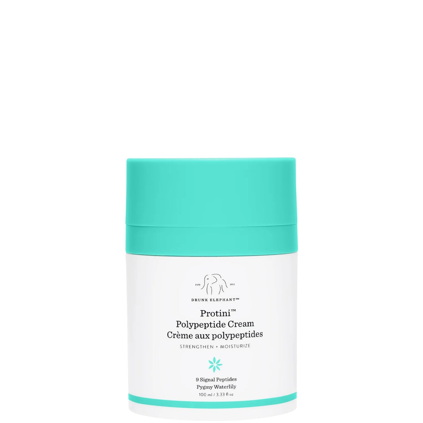 Drunk Elephant Protini Polypeptide Cream jar for firming skin hydration