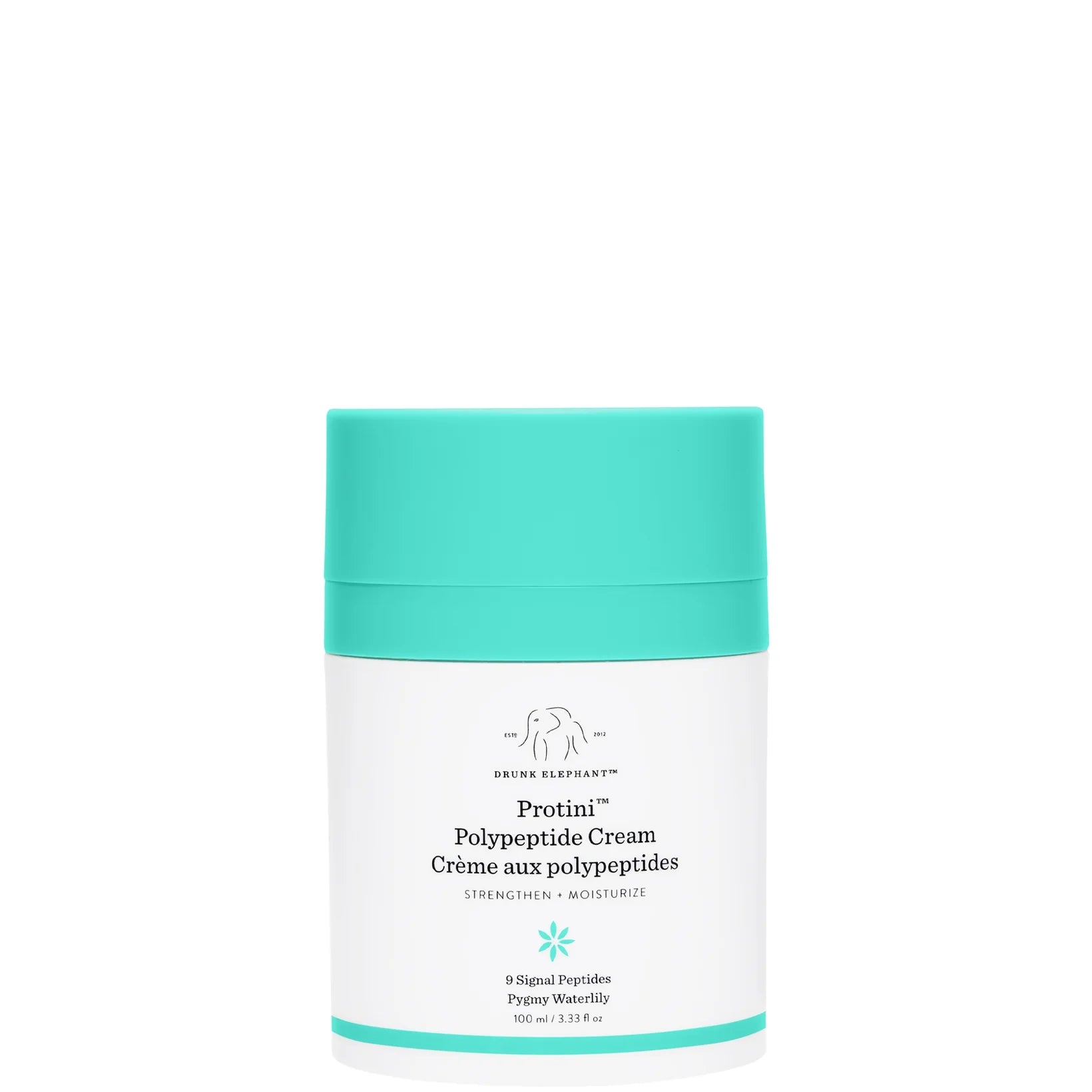 Drunk Elephant Protini Polypeptide Cream jar for firming skin hydration