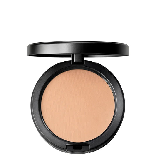 MAC Studio Fix Powder Plus Foundation NC27 powder foundation in a sleek black compact with a mirror