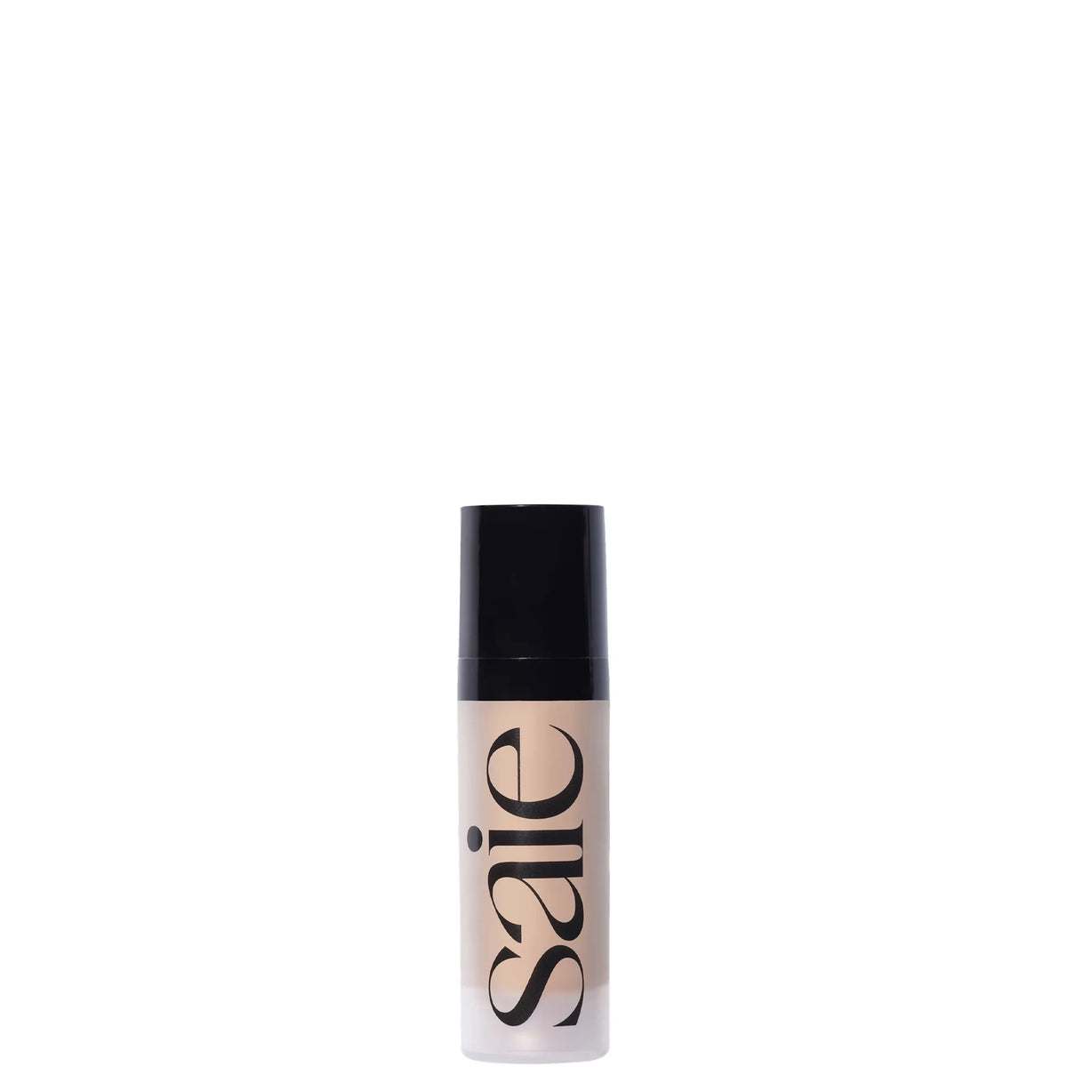 Saie Glowy Super Gel Mini 15ml - Warmglow, small frosted pump bottle with golden gel