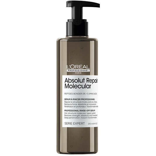 L'Oréal Professionnel Série Expert Absolut Repair Molecular Liquid Treatment 250ml slim white bottle with a black screw cap