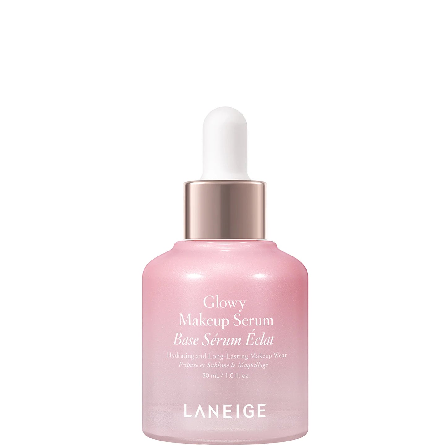 LANEIGE Glowy Makeup Serum 30ml – primer-serum with pink diamond powder, ceramides, Light Fit Prep Technology for glass-skin glow.