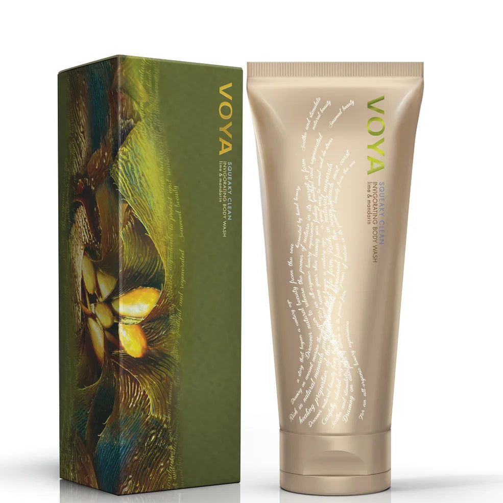 VOYA Squeaky Clean Invigorating Body Wash 200ml, invigorating body wash with organic seaweed extract.